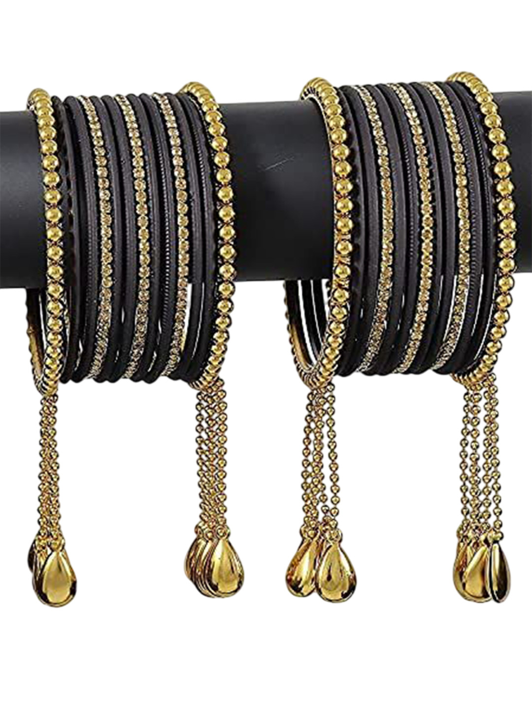 ZULKA Set Of 26 CZ Stone Studded Latkan Bangles