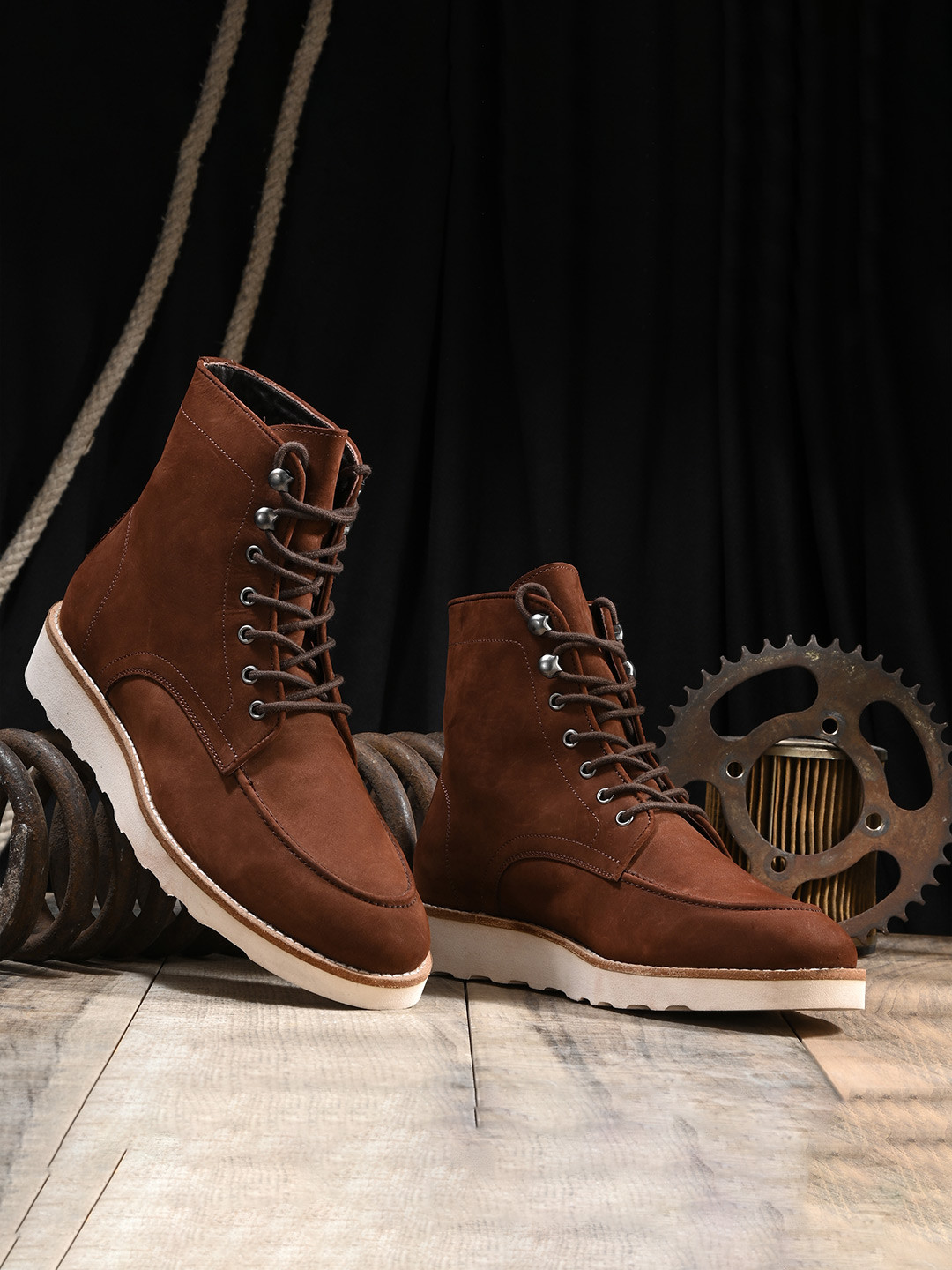 MILLE DOLLARI Men Leather Casual Rusty Boots