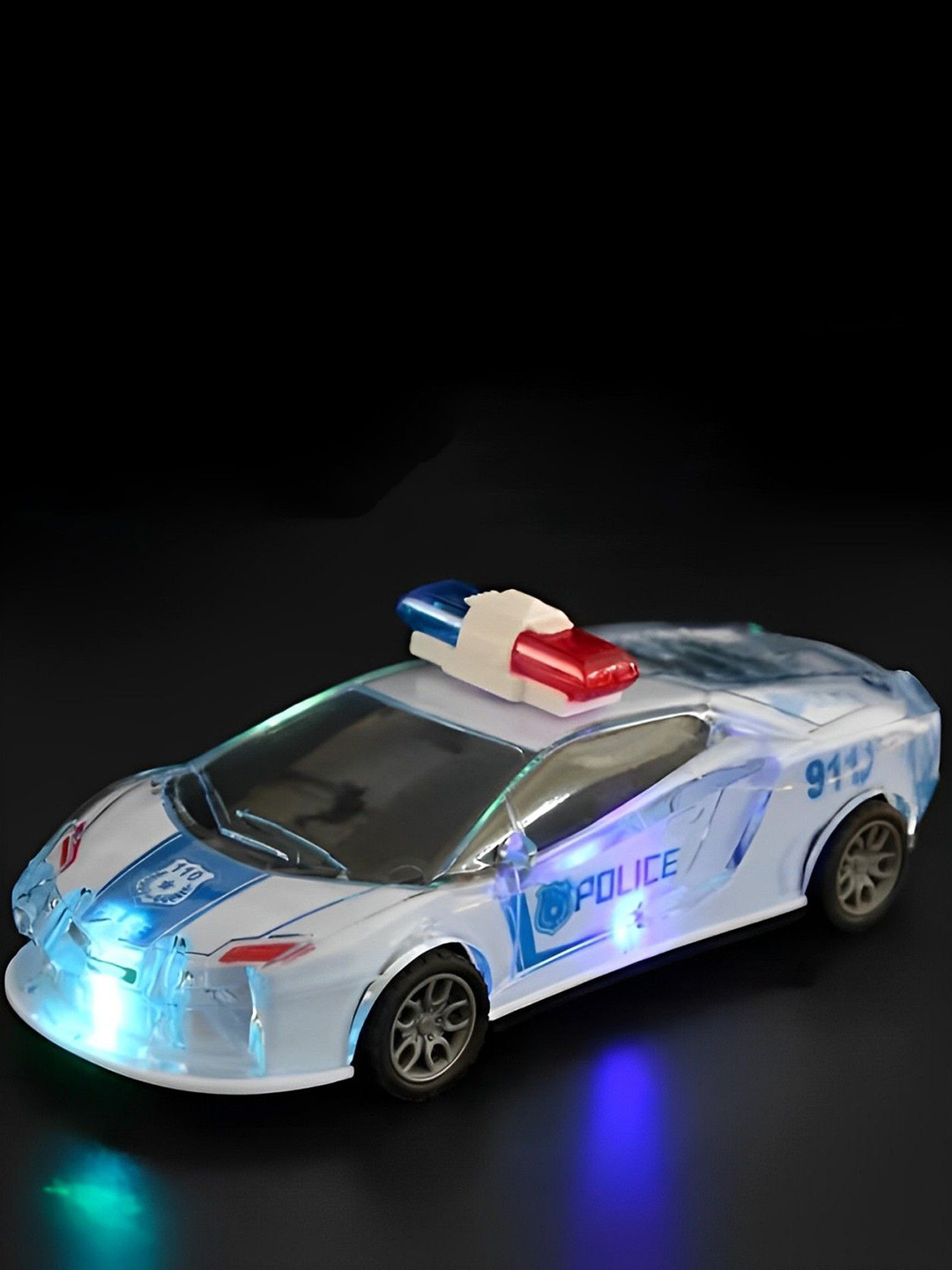 ADKD Kids Police Car With Lights Friction Powered Music & Siren Sound Car Toy