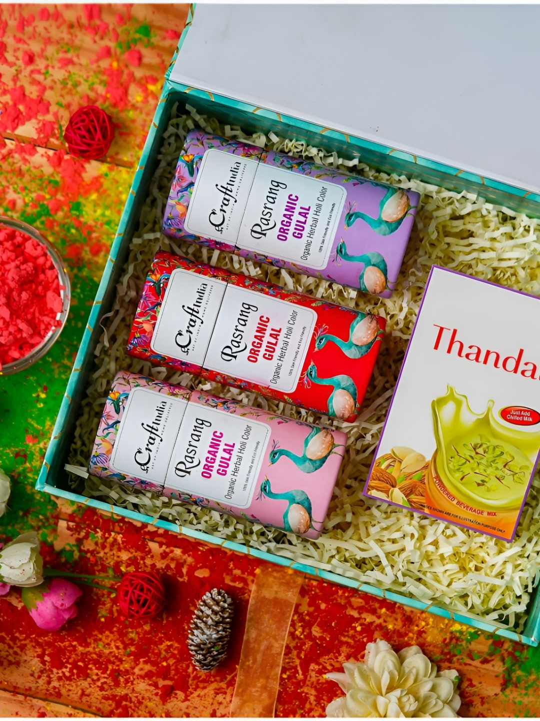 eCraftIndia 4-Pcs  Purple & White Powdered Mix