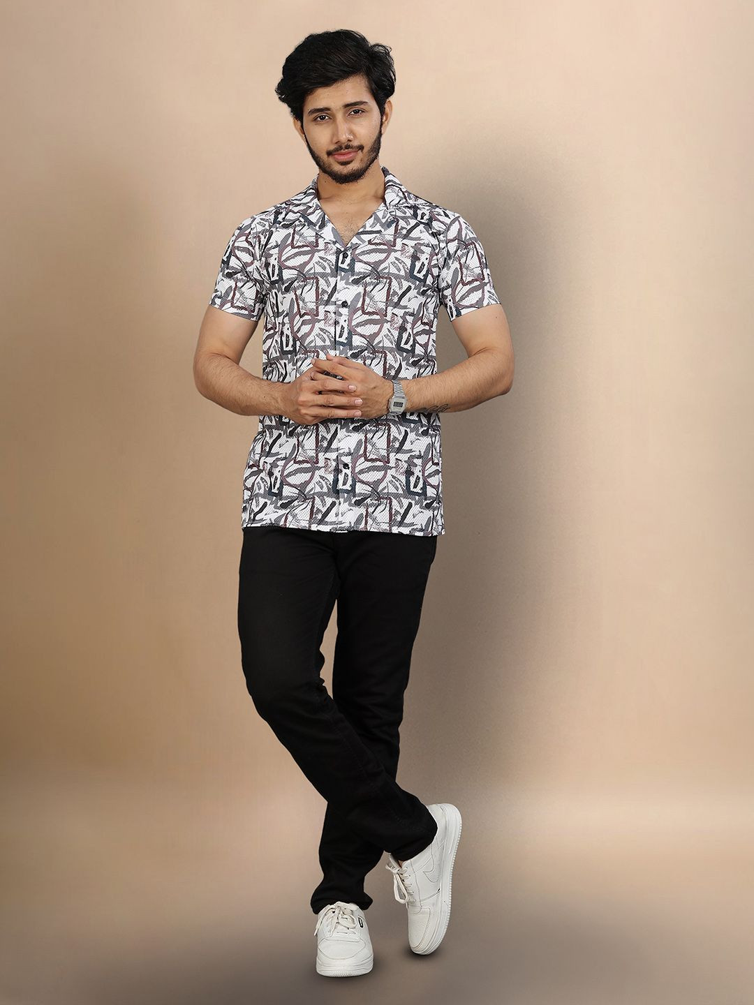 Moda Rapido Men Original Opaque Printed Casual Shirt