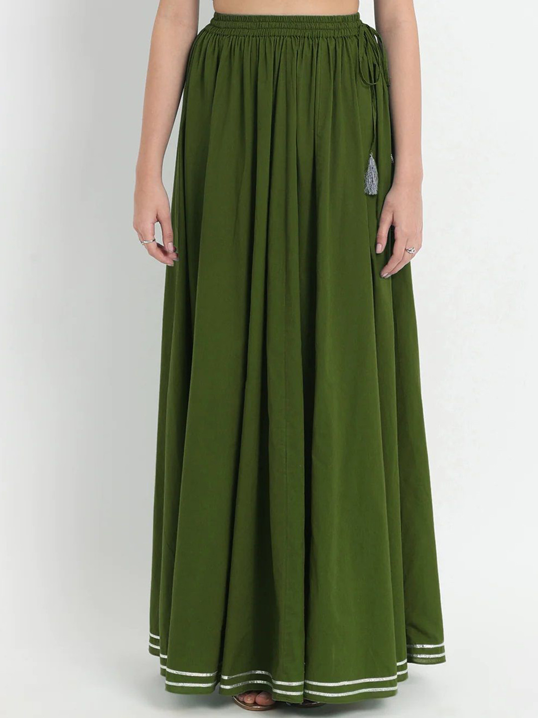 ATARAH Flared Pure Cotton Maxi Skirt
