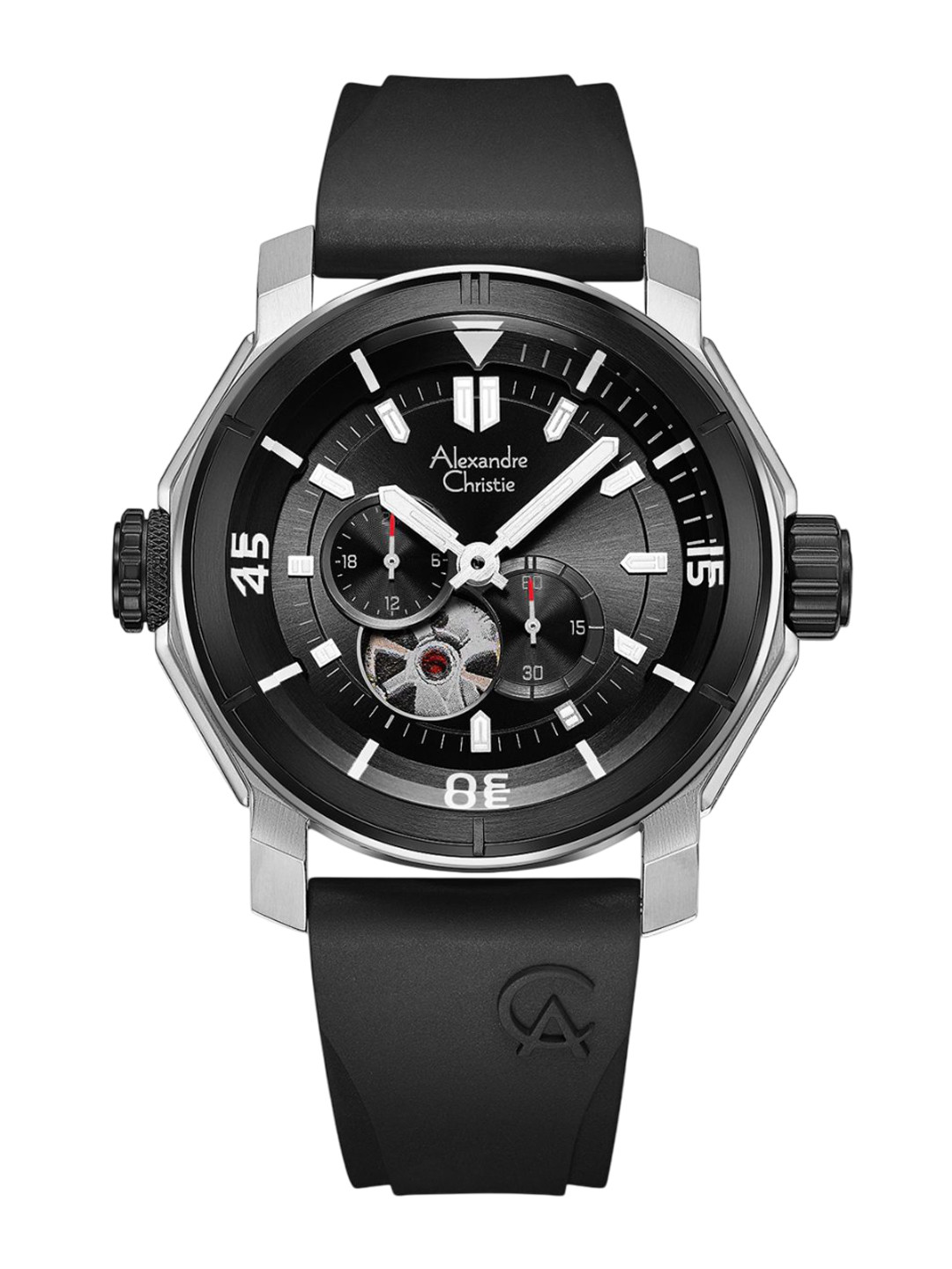 Alexandre Christie Men Skeleton Dial & Straps Analogue Automatic Watch 6565MARTBBA
