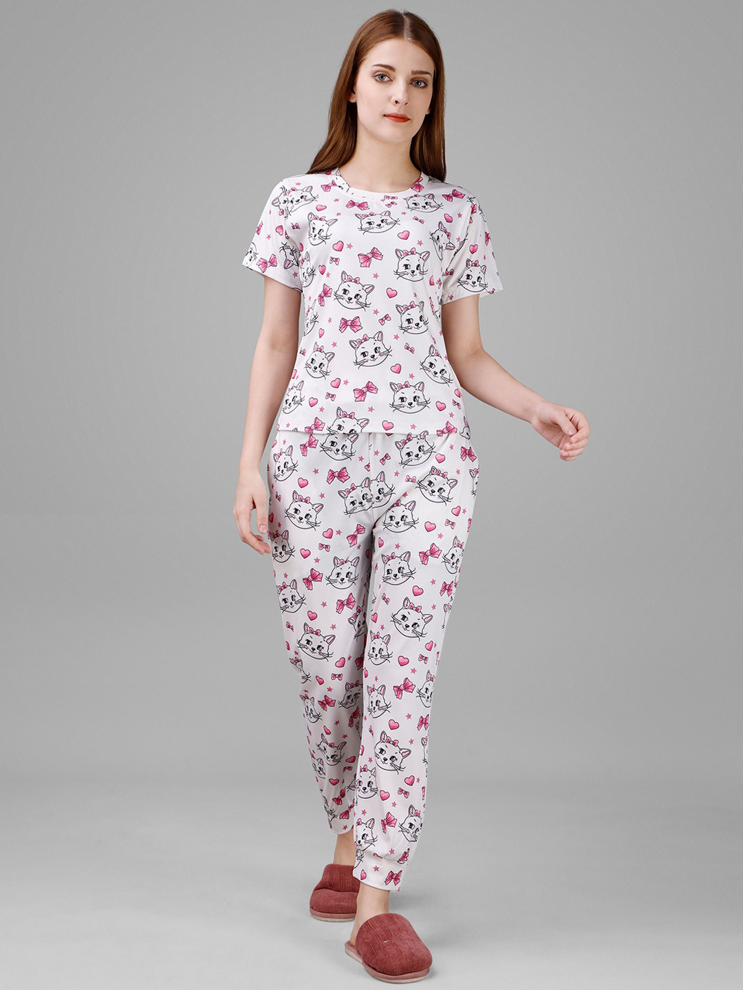 Vegles Converstaional Printed Round Neck T-Shirt With Joggers