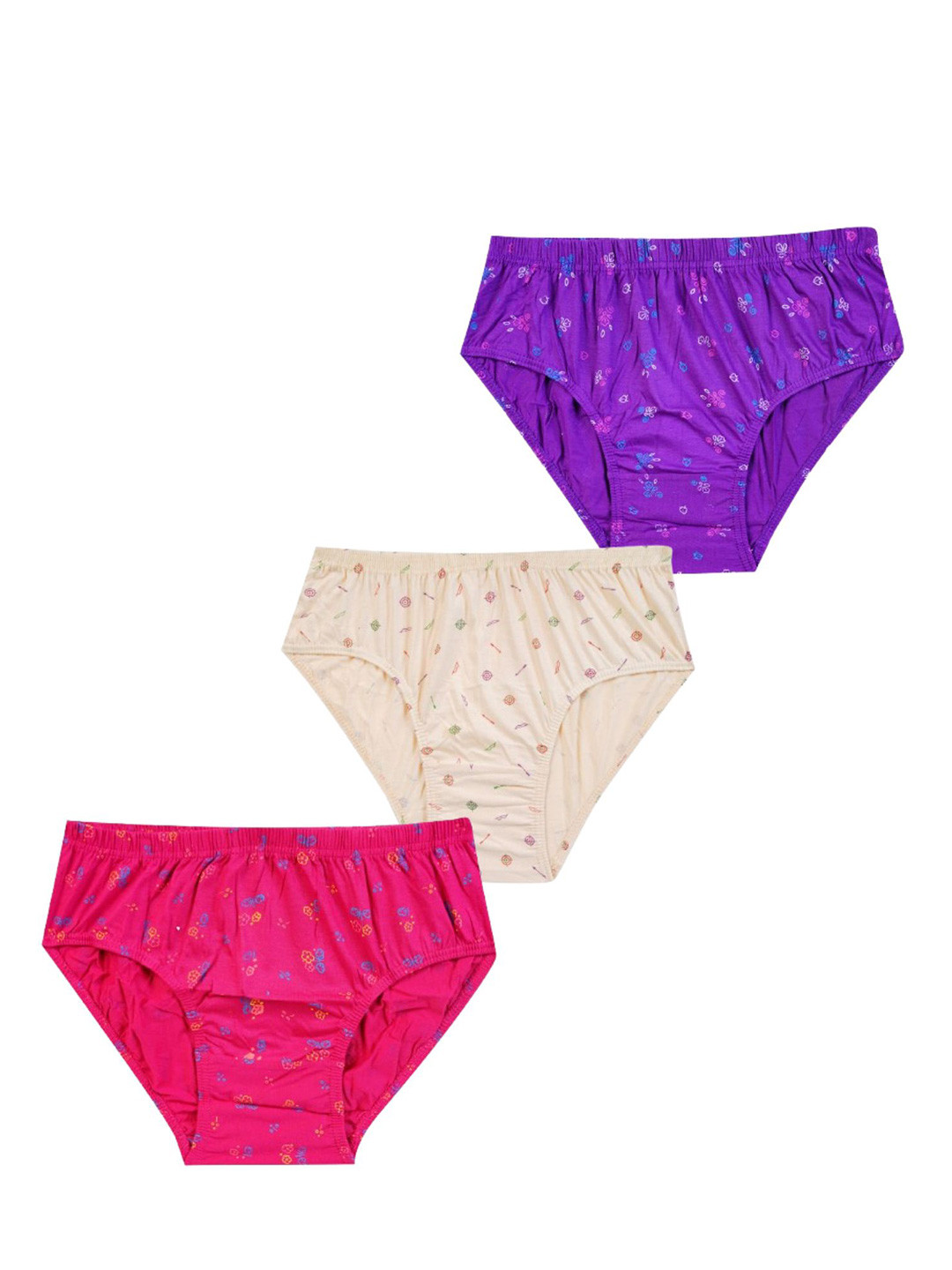 YELLOWDE Pack Of 3 Printed Hipster Briefs YD 738 Breeze (w) drk jty S-3p