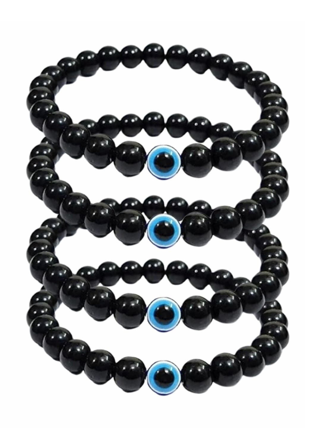 The Roadster Lifestyle Co Men Pack Of 4 Evil Eye Stretchable Bracelet