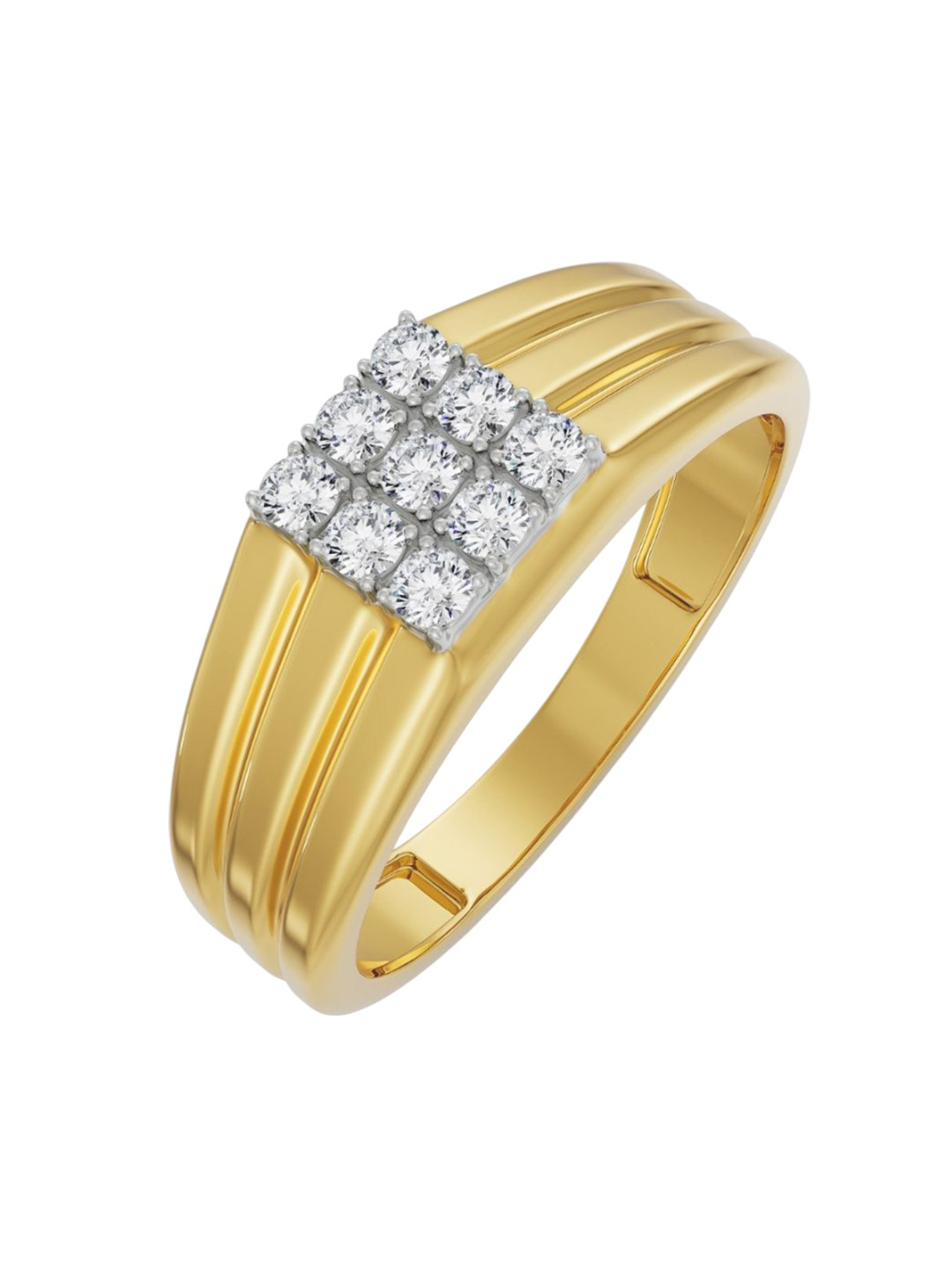 Emori Quadret Lab Diamond Band for Men in 14KT Gold