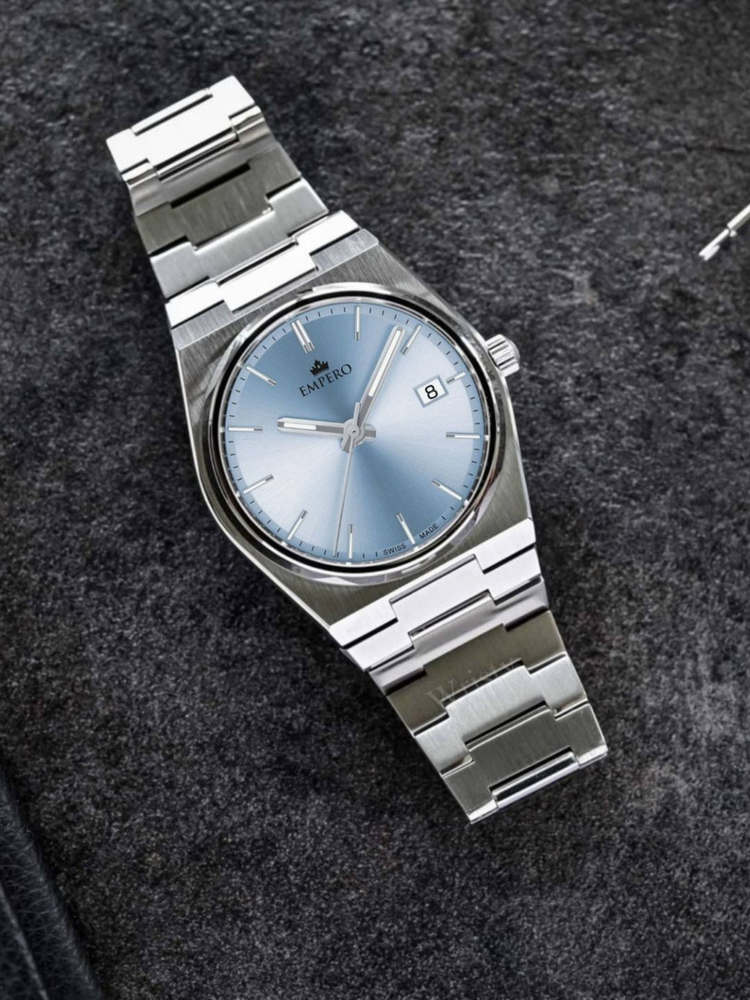 EMPERO Men Brass Embellished Dial & Stainless Steel Straps Analogue Multi Function Watch EAB217 Date Sky