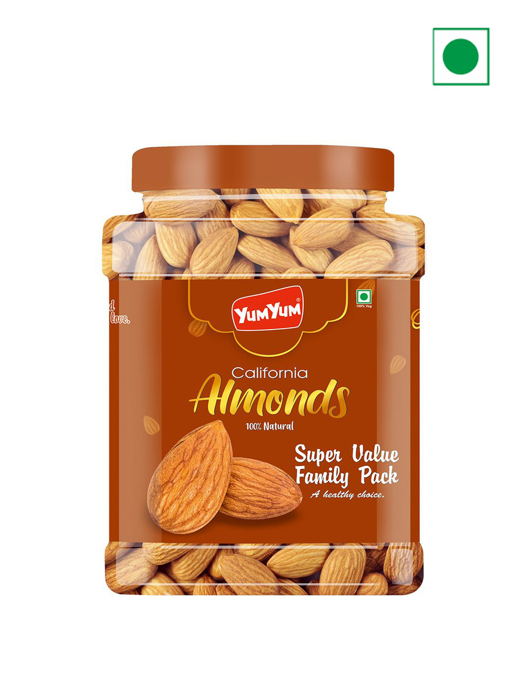 YUM YUM 100% Natural California Almonds - 1 kg