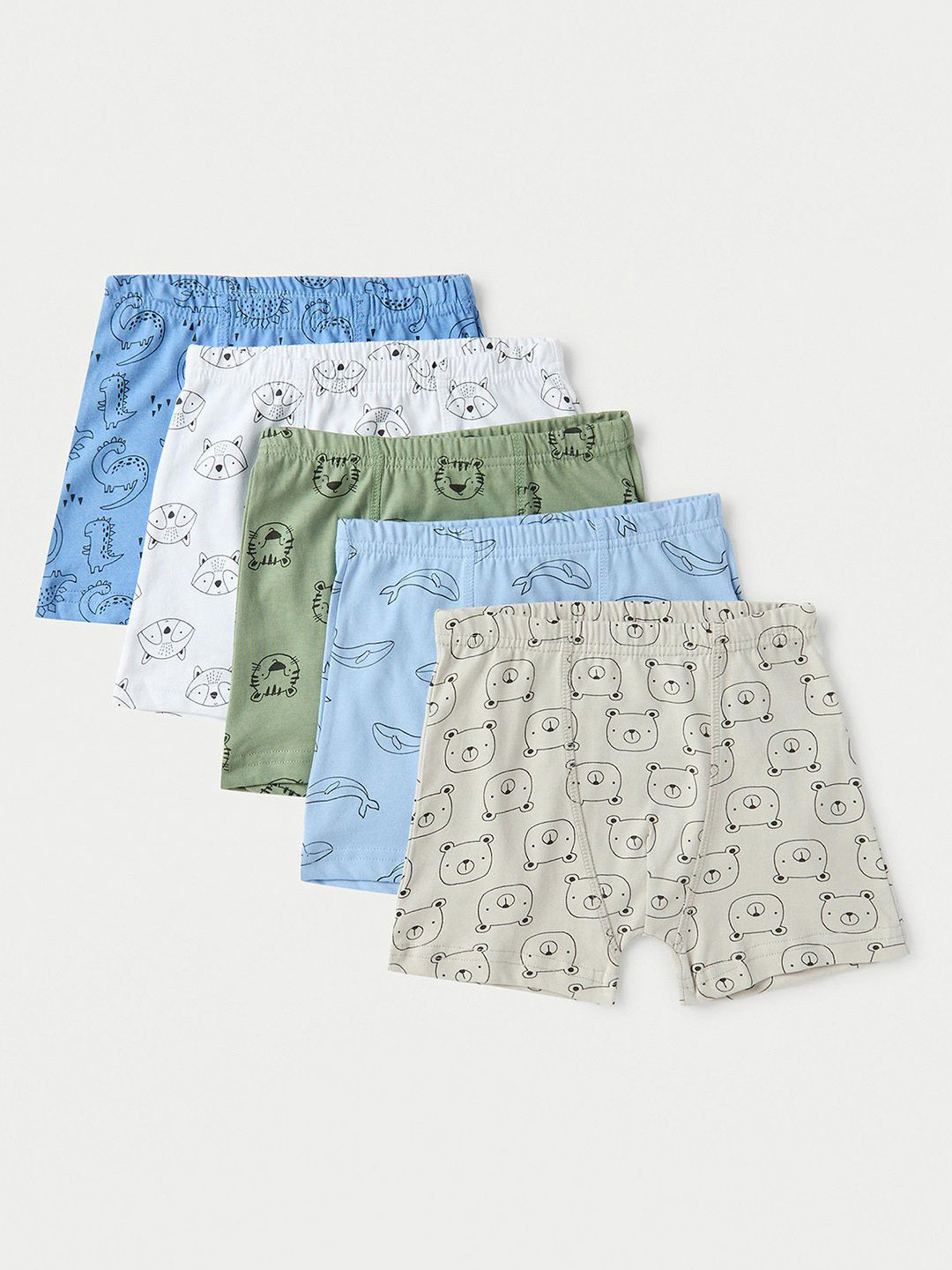 Juniors by Babyshop Boys 5-Pcs Printed Cotton Trunks H52-A6-24-202MULTICOLOUR-Multicolour