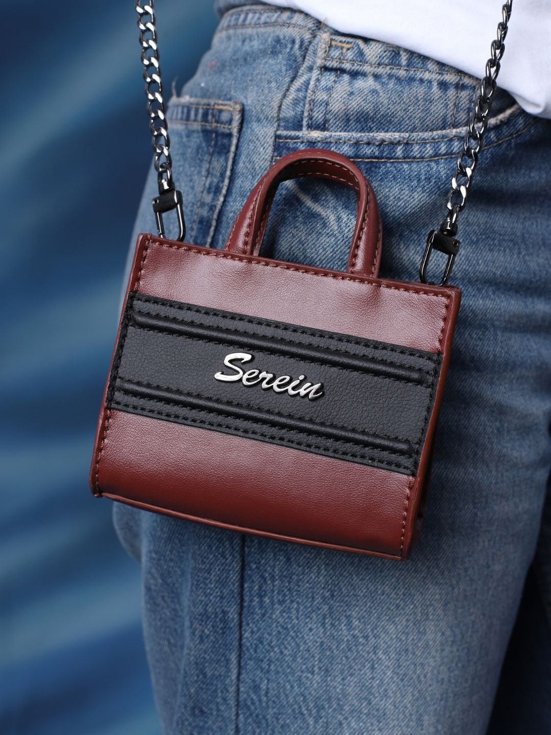 SEREIN Structured Tote Bag with Bow Detail