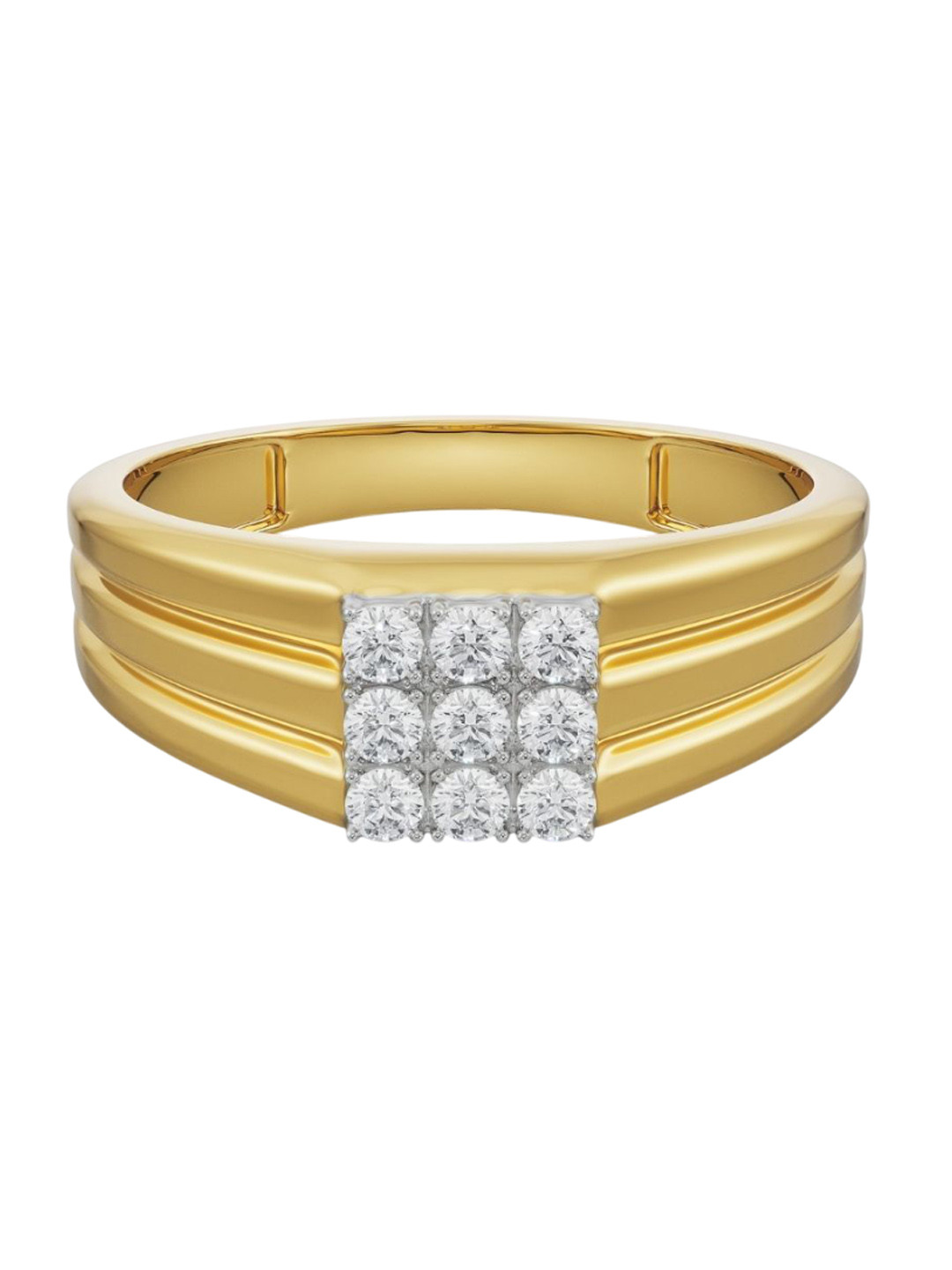 Emori Quadret Lab Diamond Band for Men in 18KT Gold