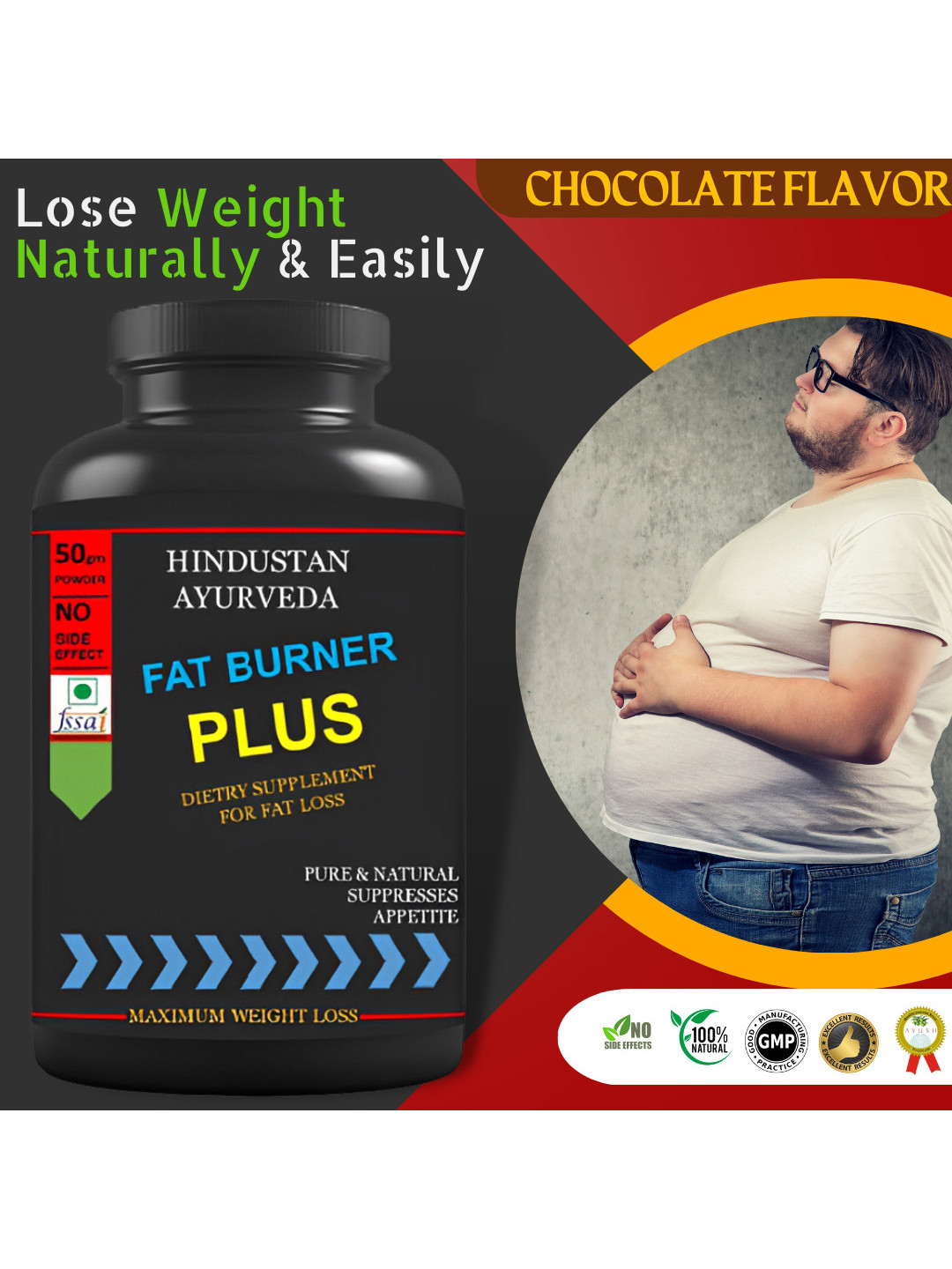 HINDUSTAN AYURVEDA Fat Burner Plus Chocolate Flavour Powder - 100 g