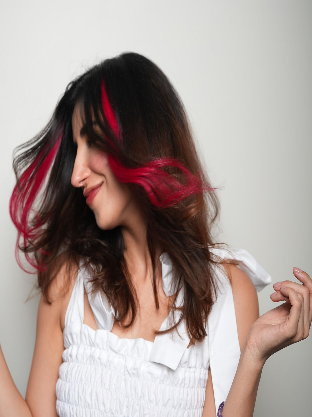 NISH HAIR Set Of 2 Clip-In Wavy Coloured Strand Hair Extension - Burgundy 20 Inch