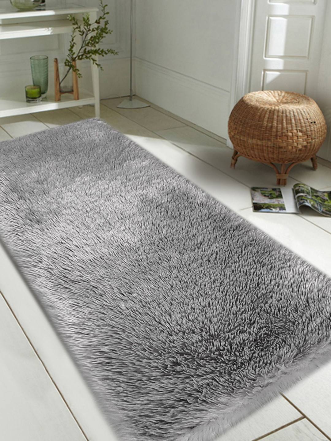 Obsessions Grey Non Slip Backing Bedside Runner