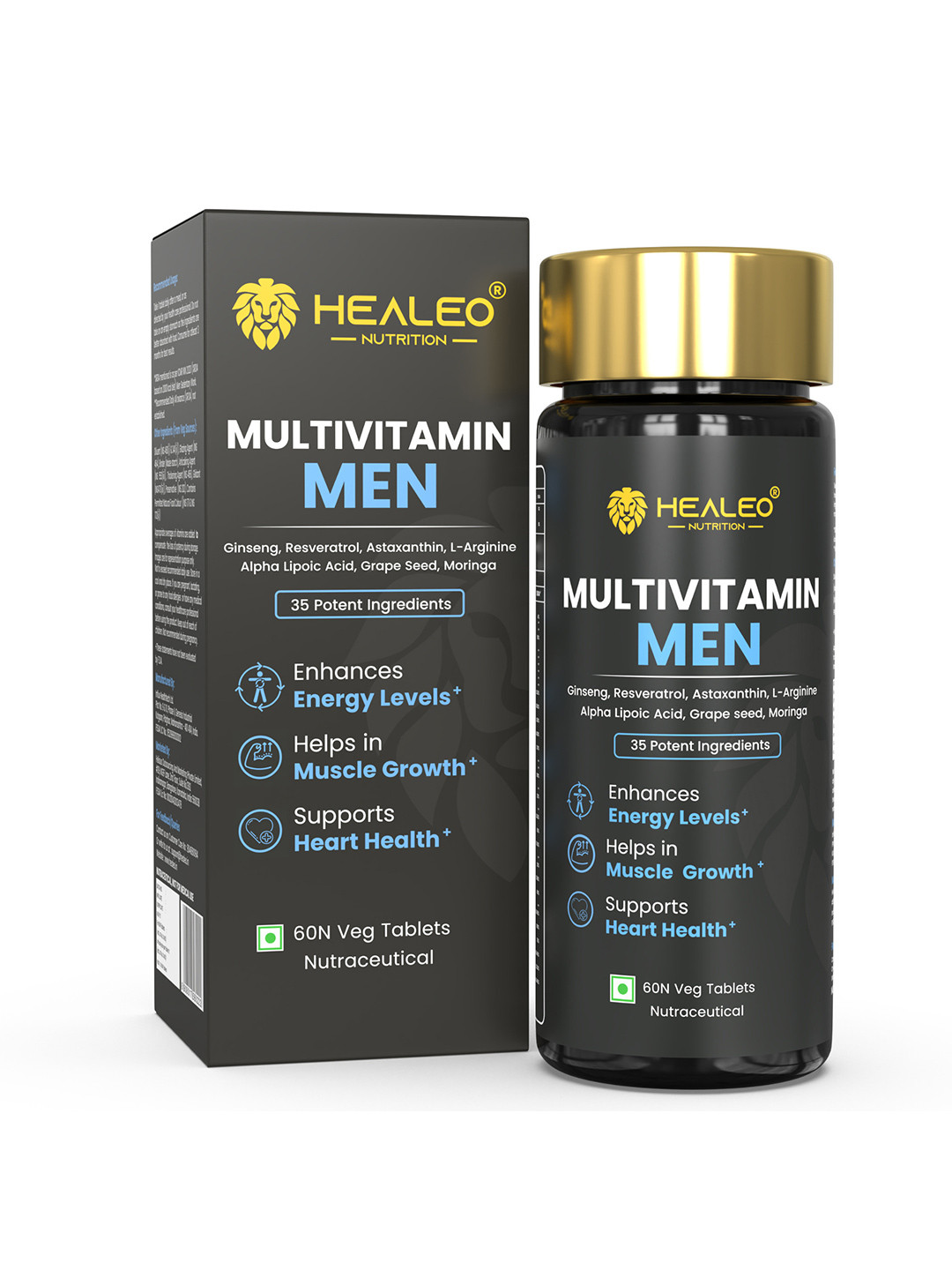 Healeo Nutrition Multivitamin With 35 Ingredients For De-stress and Memory - 60 Tablets