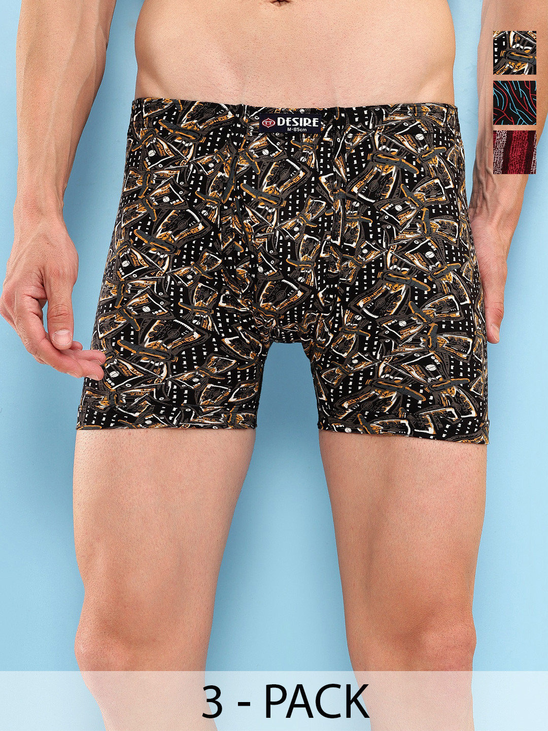 T.T. Pack Of 3 Assorted Trunks DES_PRNT_LNG_IE_PO3_BDM_95