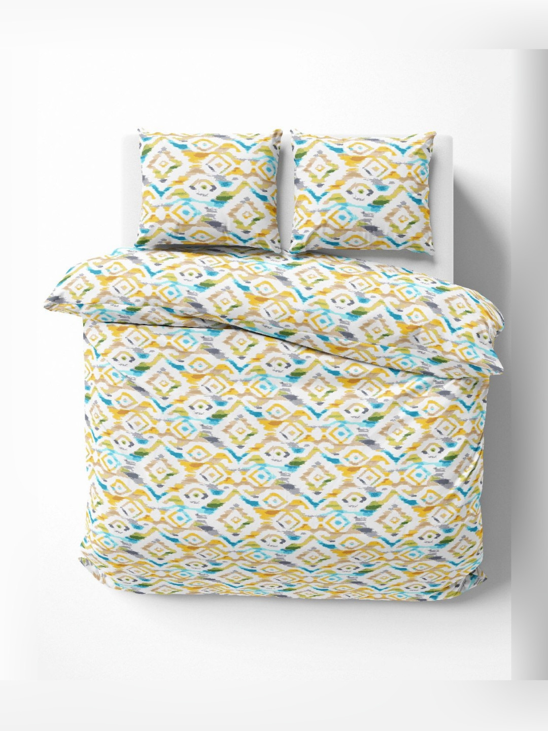 VINTANA Yellow Self Design Cotton 300 TC King Fine Bedsheet with 2 Pillow Covers-108 x 108 inches