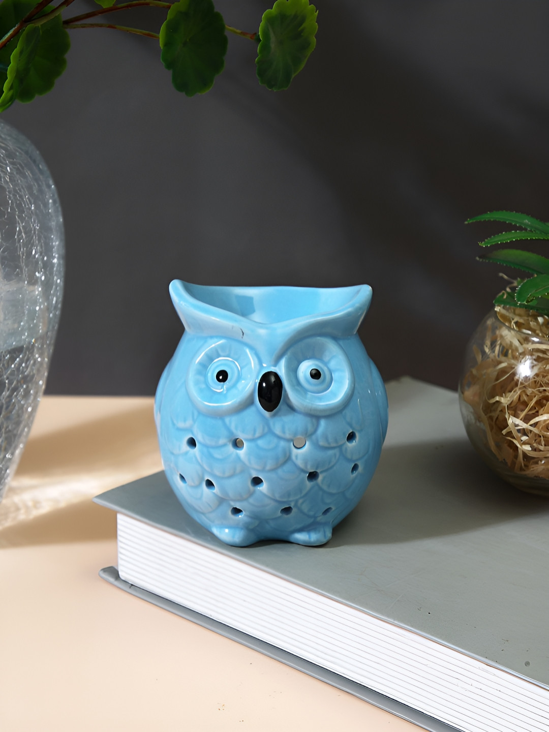 TAYHAA Blue & Black Ceramic Owl Aroma OilDiffusers
