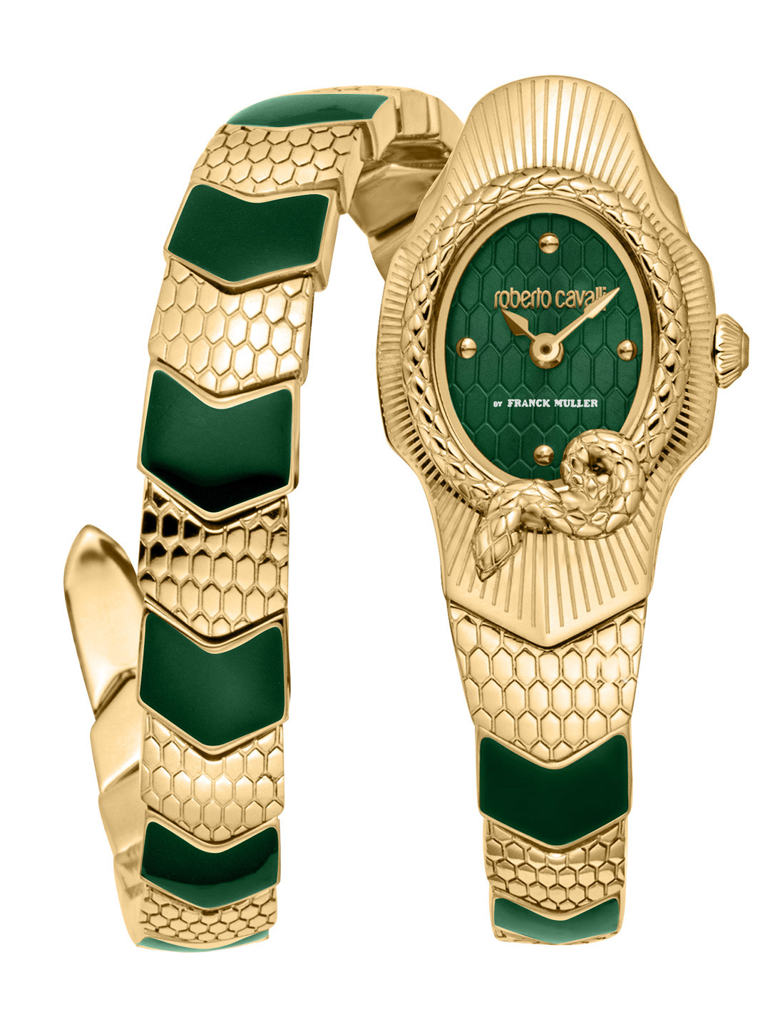 Roberto Cavalli by Franck Muller Women Dial & Stainless Steel Bracelet Style Straps Analogue Watch