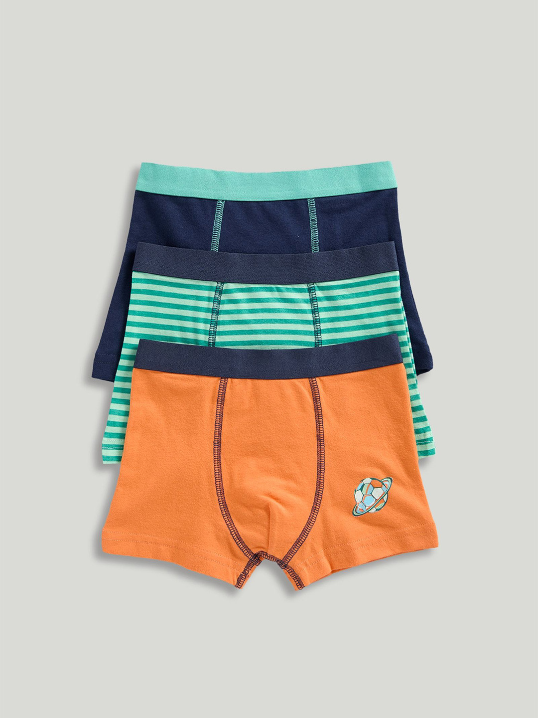 Mothercare Boys Pack Of 3 Printed Trunks LK988-Blue