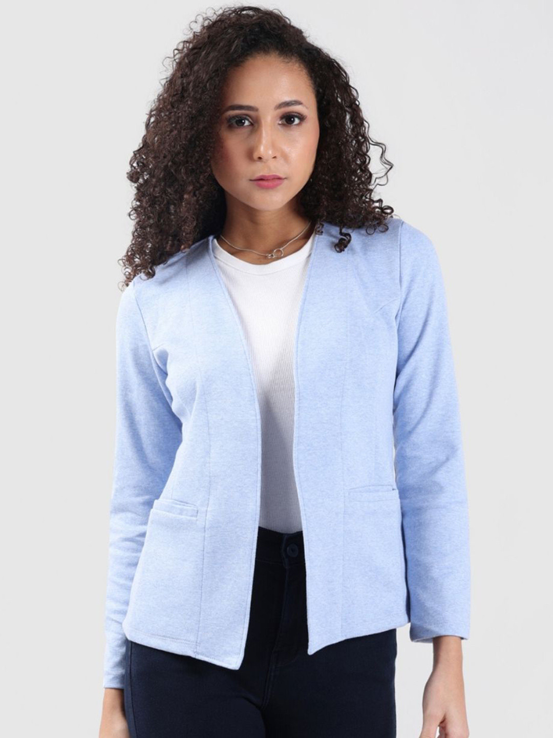 Bonnaty V-Neck Long Sleeves Open Front Shrug