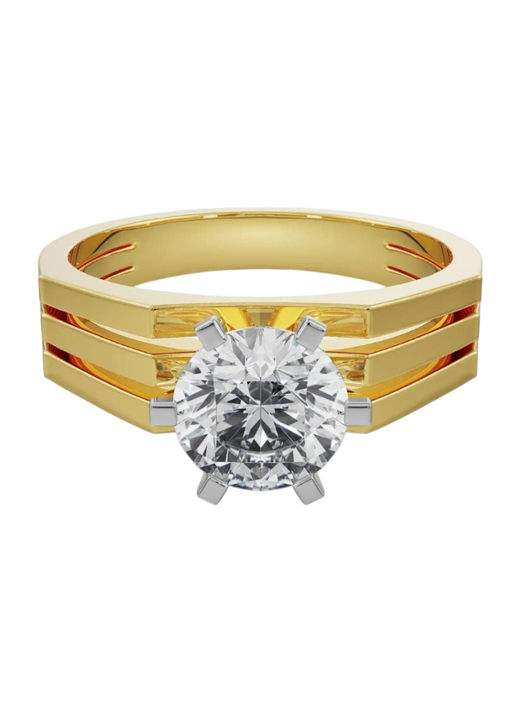 Emori Bold Solitaire Men's Lab Diamond Ring in 18KT Gold