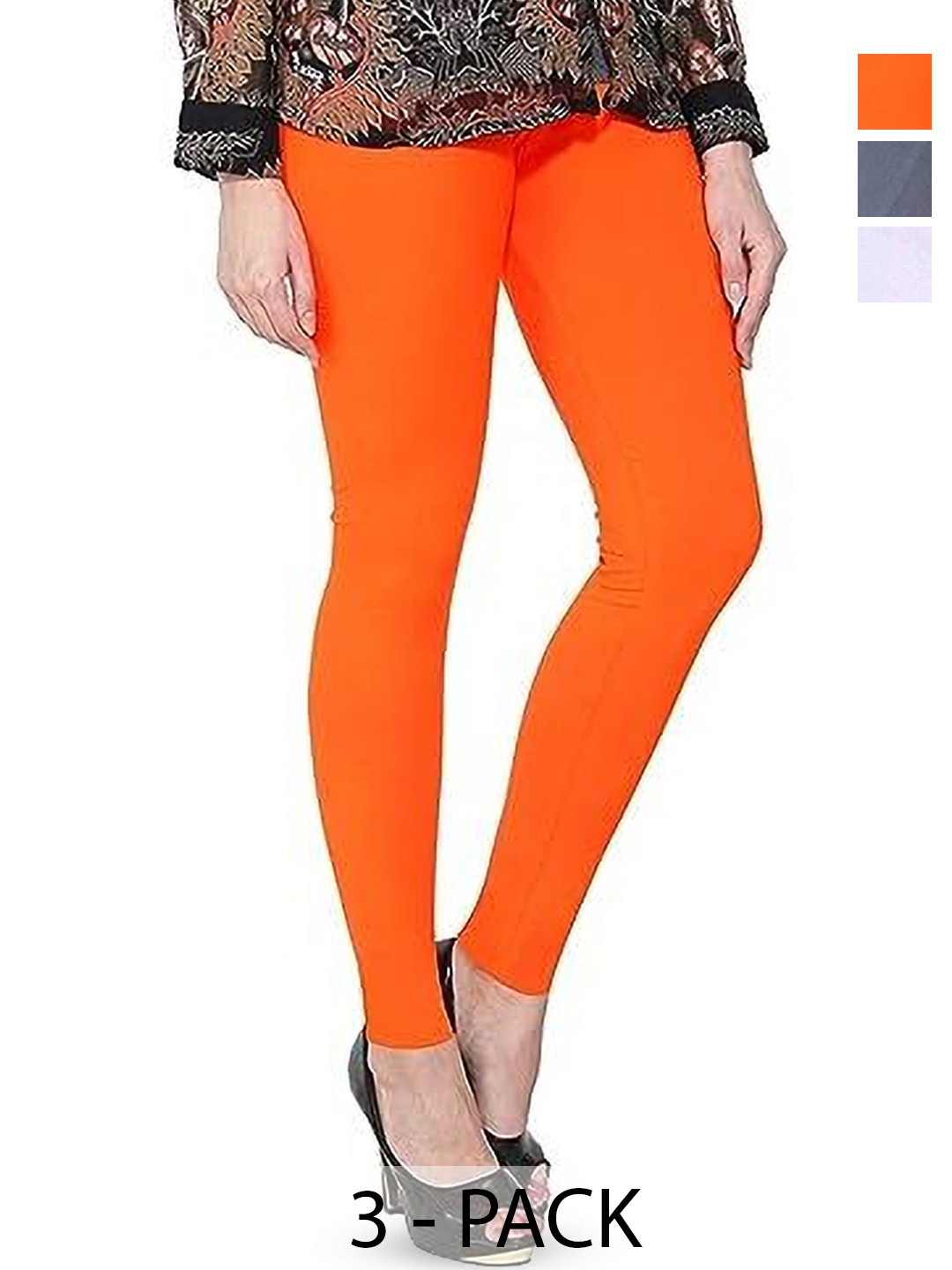 URBAN KANYA Pack Of 3  Ankle-Length Leggings
