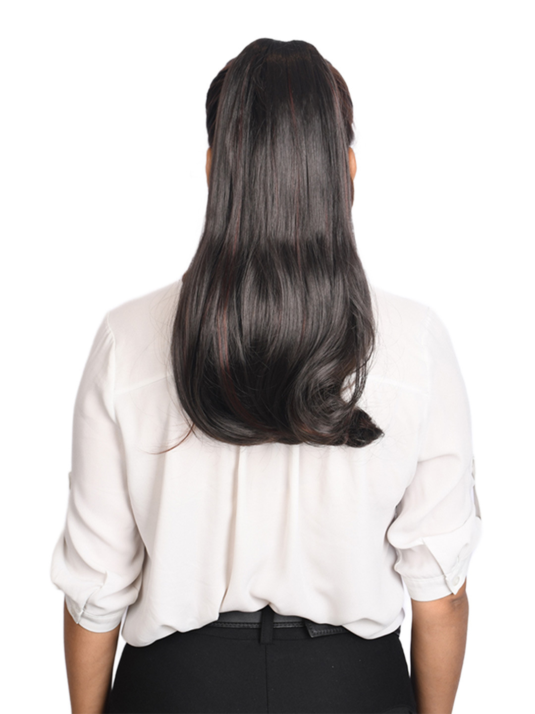 EL CABELL Clip In Curly Ponytail Hair Extension Black 20 Inch