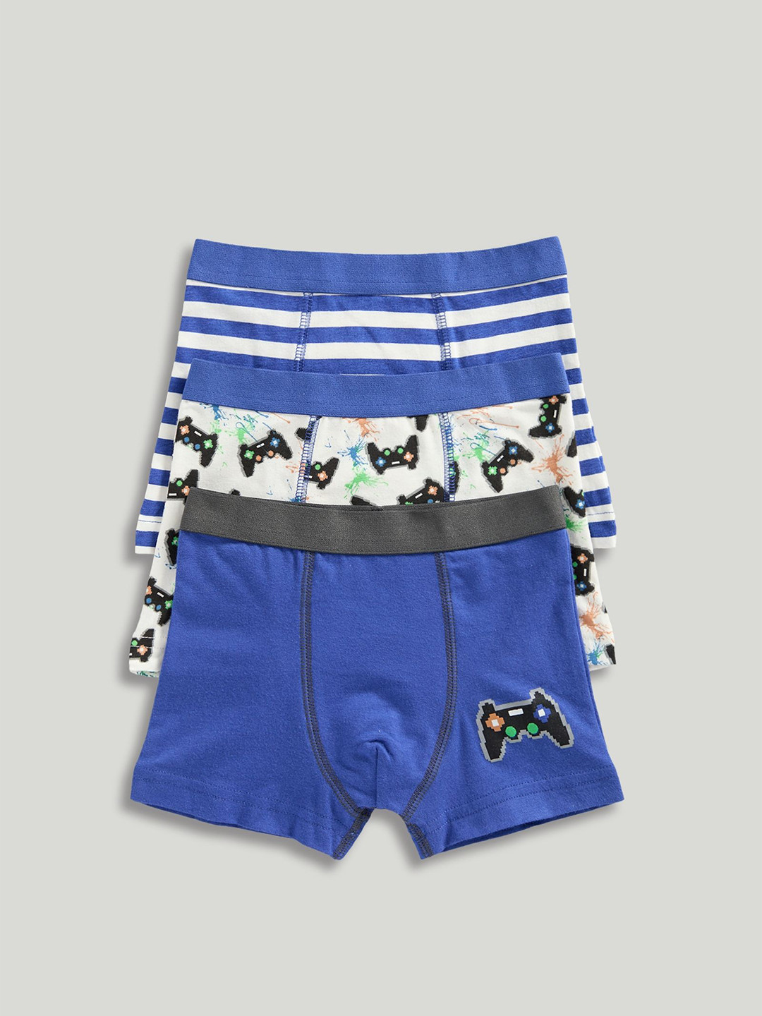 Mothercare Pack of 3-Blue Printed Hipster Briefs LK989