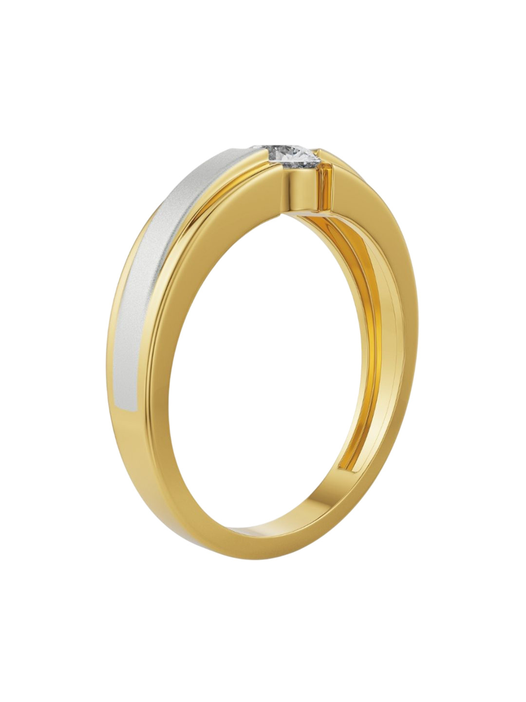 Emori Sparkling Solitaire Lab Diamond Band for Men in 14KT Gold