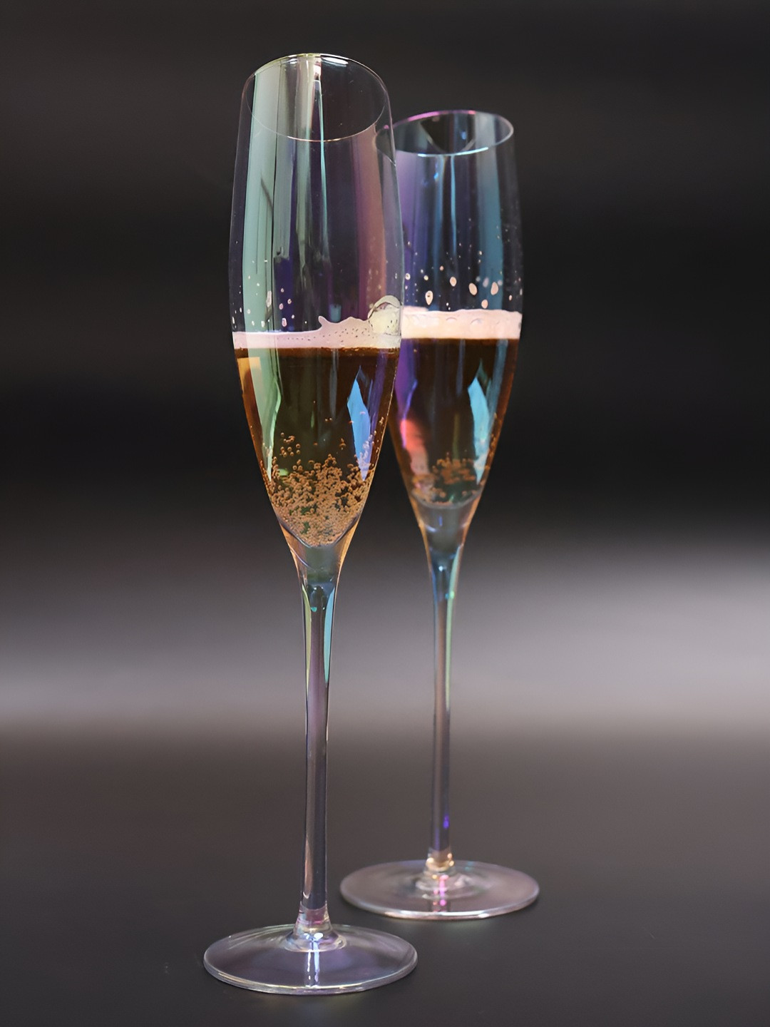 SMOKEY COCKTAIL Slanting Pearl Stem Glass Set of 2