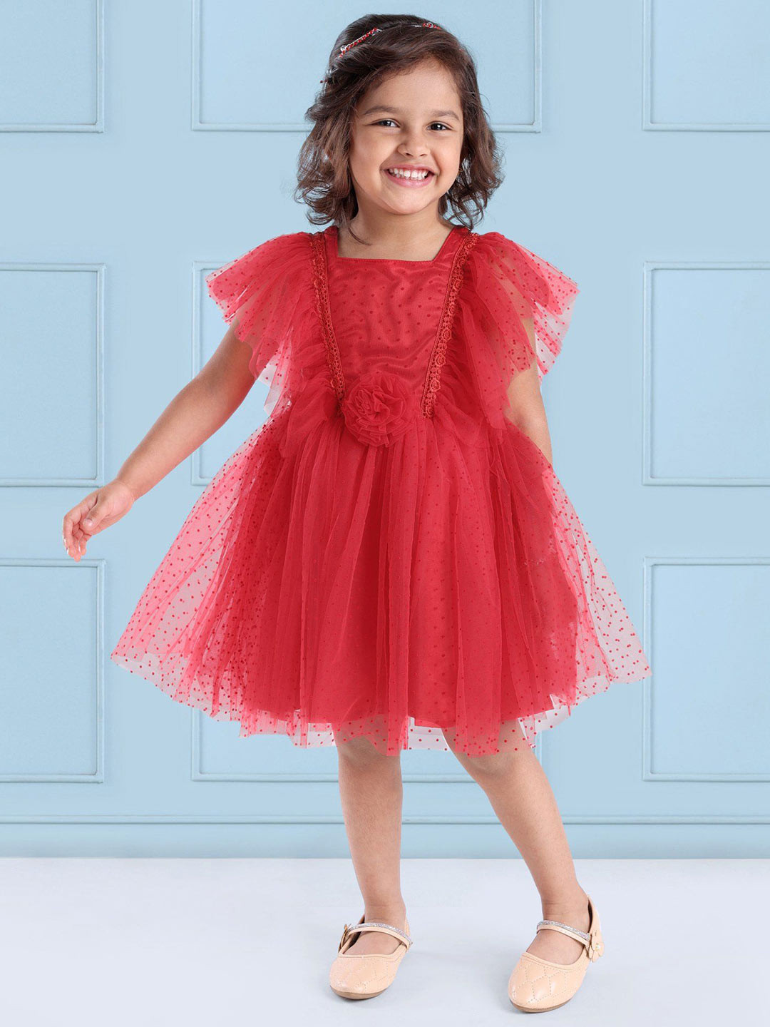 Mark & Mia Flutter Sleeve A-Line Dress