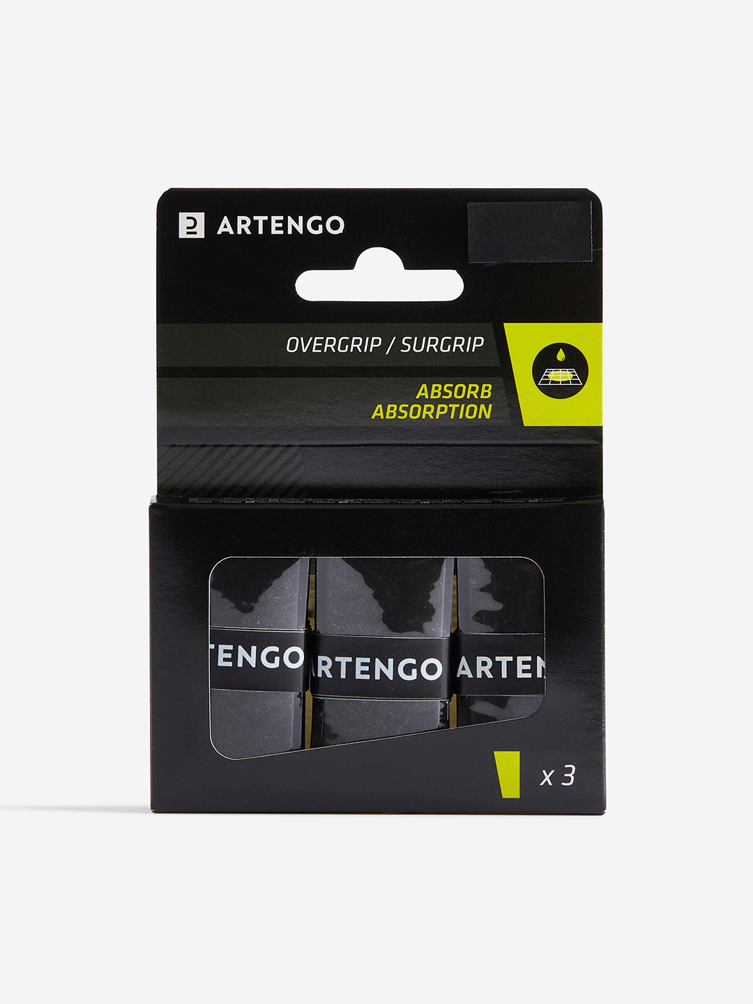 Decathlon ARTENGO 3Pc Tennis Racket Overgrip Absorb