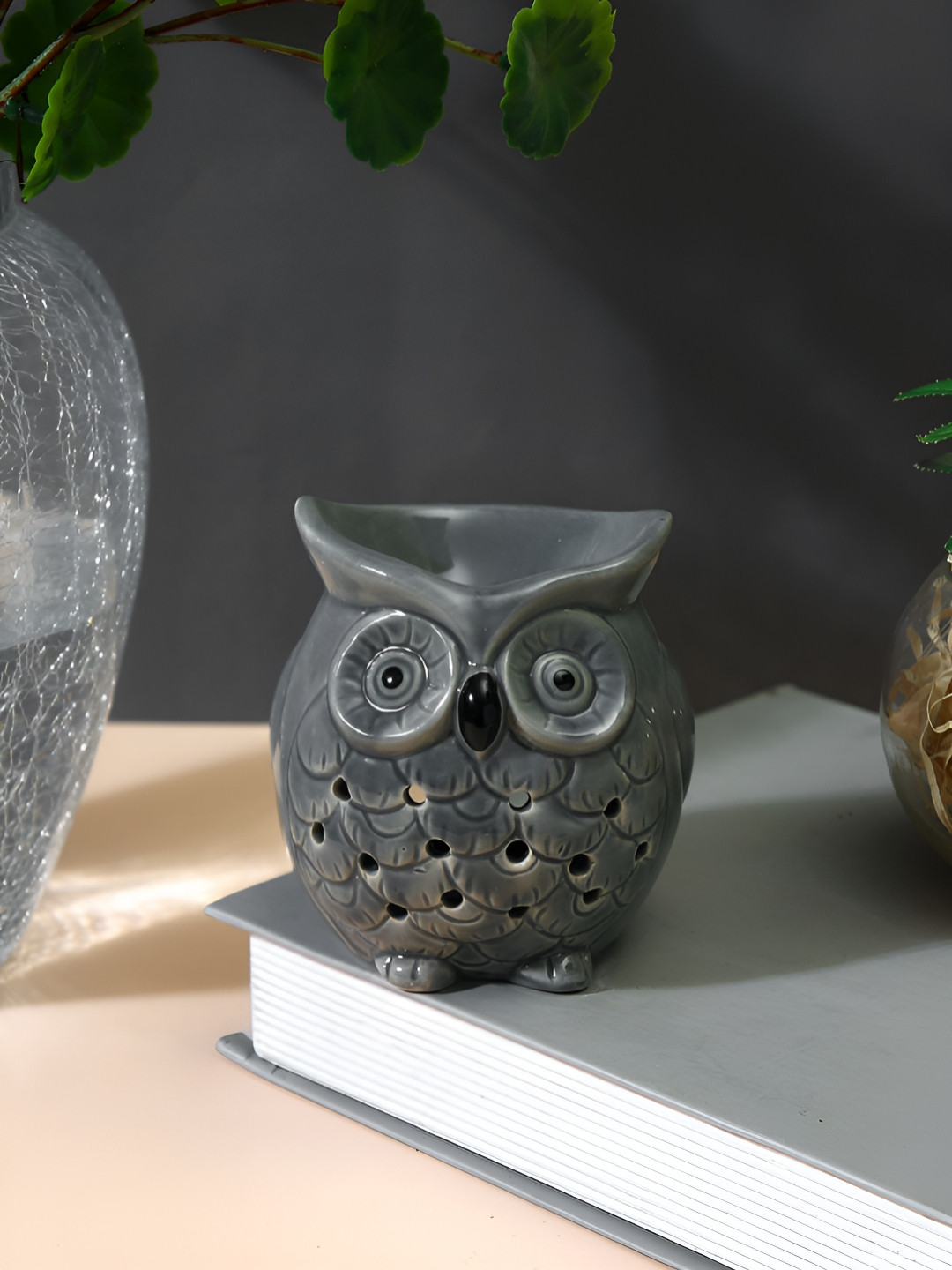 TAYHAA Grey & Black Ceramic Owl Aroma OilDiffusers