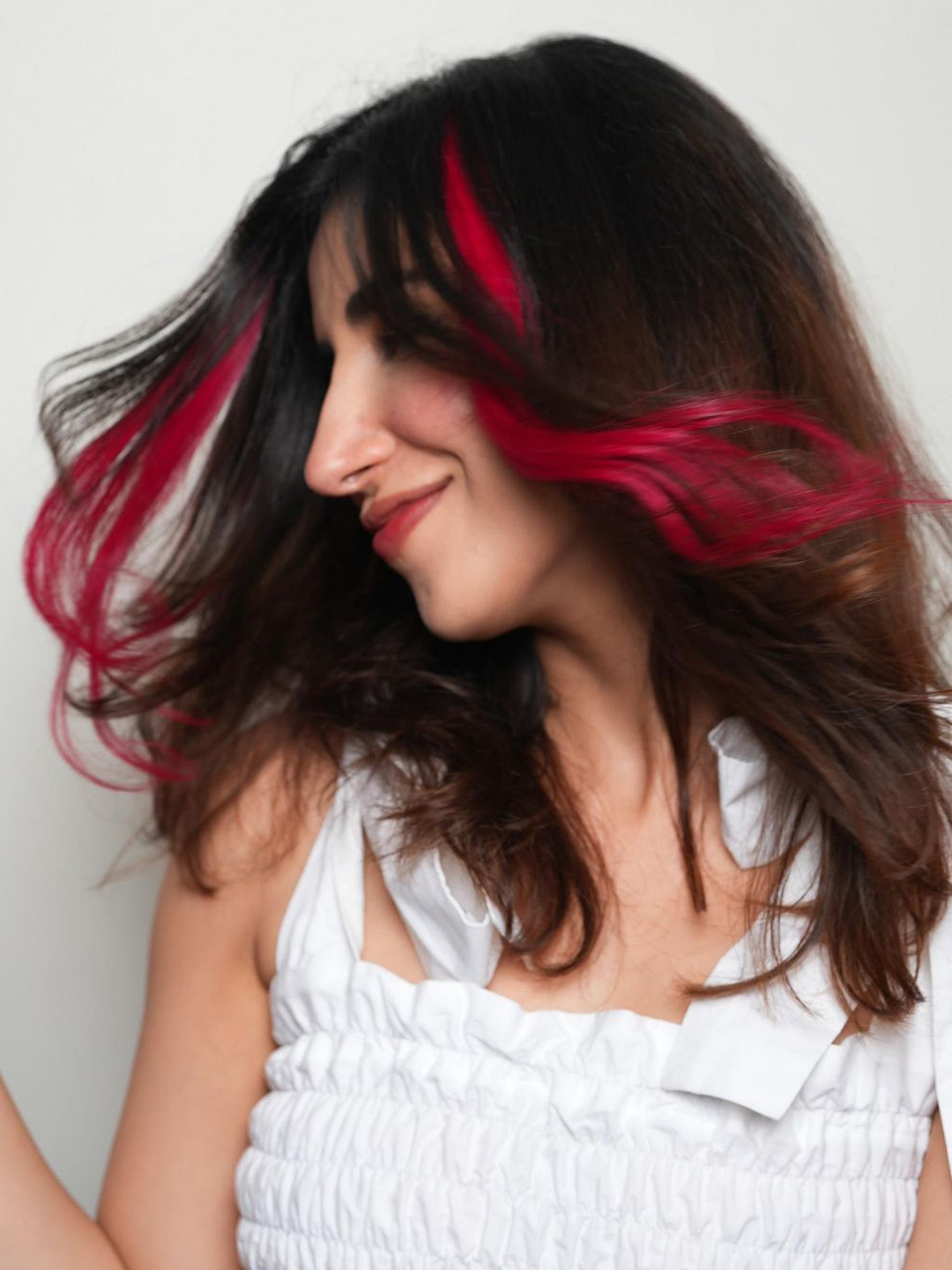 NISH HAIR Set Of 2 Clip-In Wavy Coloured Strand Hair Extension - Burgundy 16 Inch