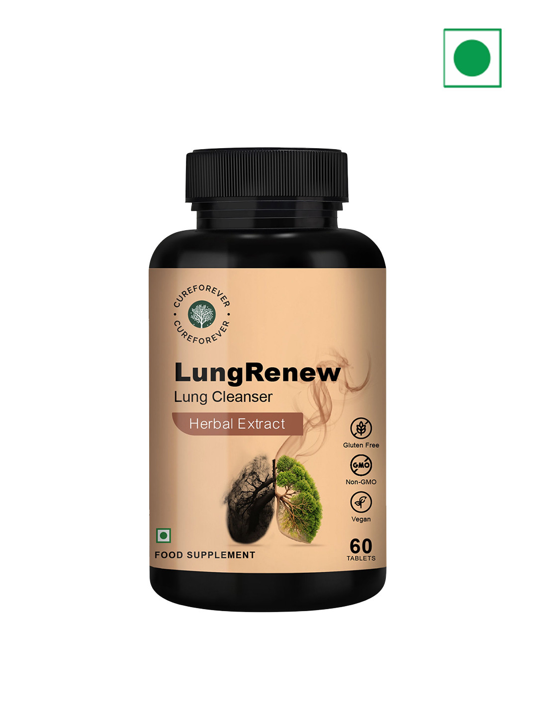 CureForever LungRenew Lung Detox Tablets - 60 Tablets