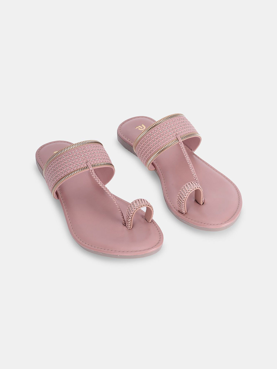 SAWADI Women Embellished One Toe Flats with Laser Cuts