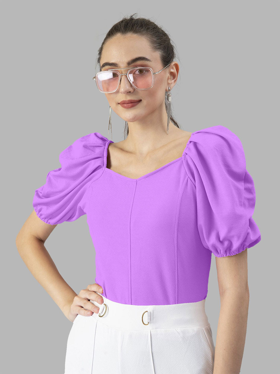 Dream Beauty Fashion V-Neck Puff Sleeve Top