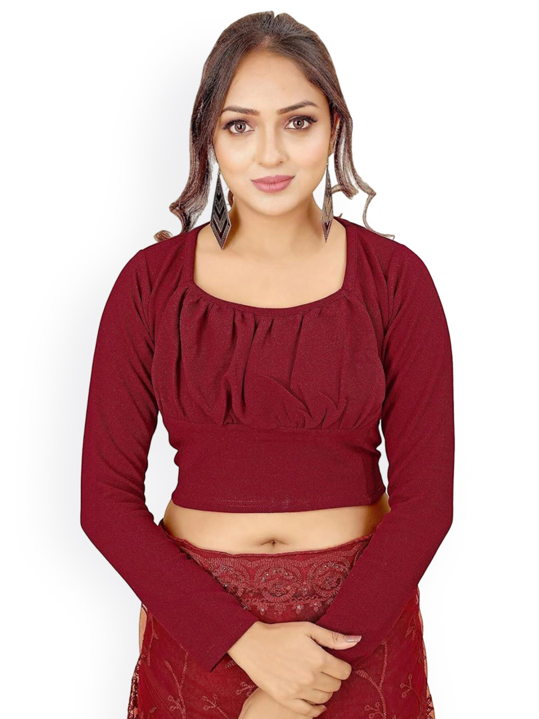 Based Long Sleeve Saree Blouse