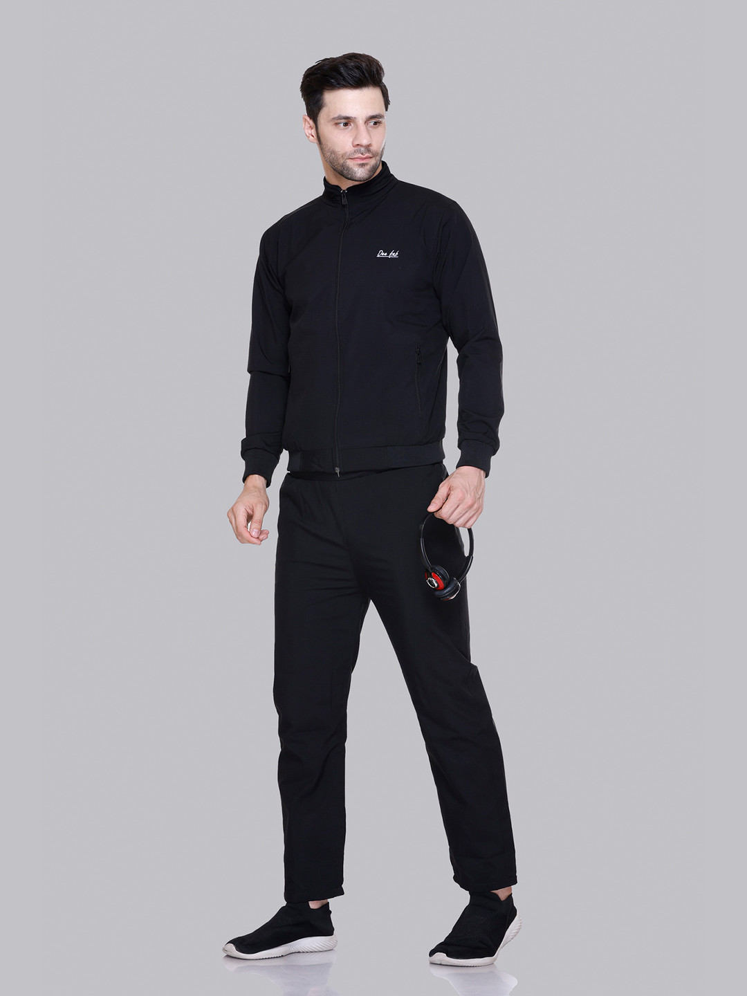 Deefab's Cotton Mock Collar Neck Mid Rise Tracksuits