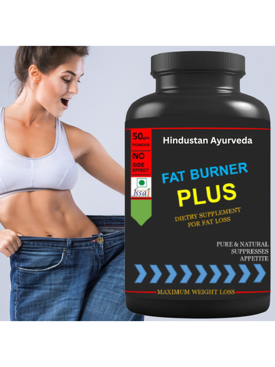 HINDUSTAN AYURVEDA Fat Burner Plus Chocolate Flavour Powder - 50 g