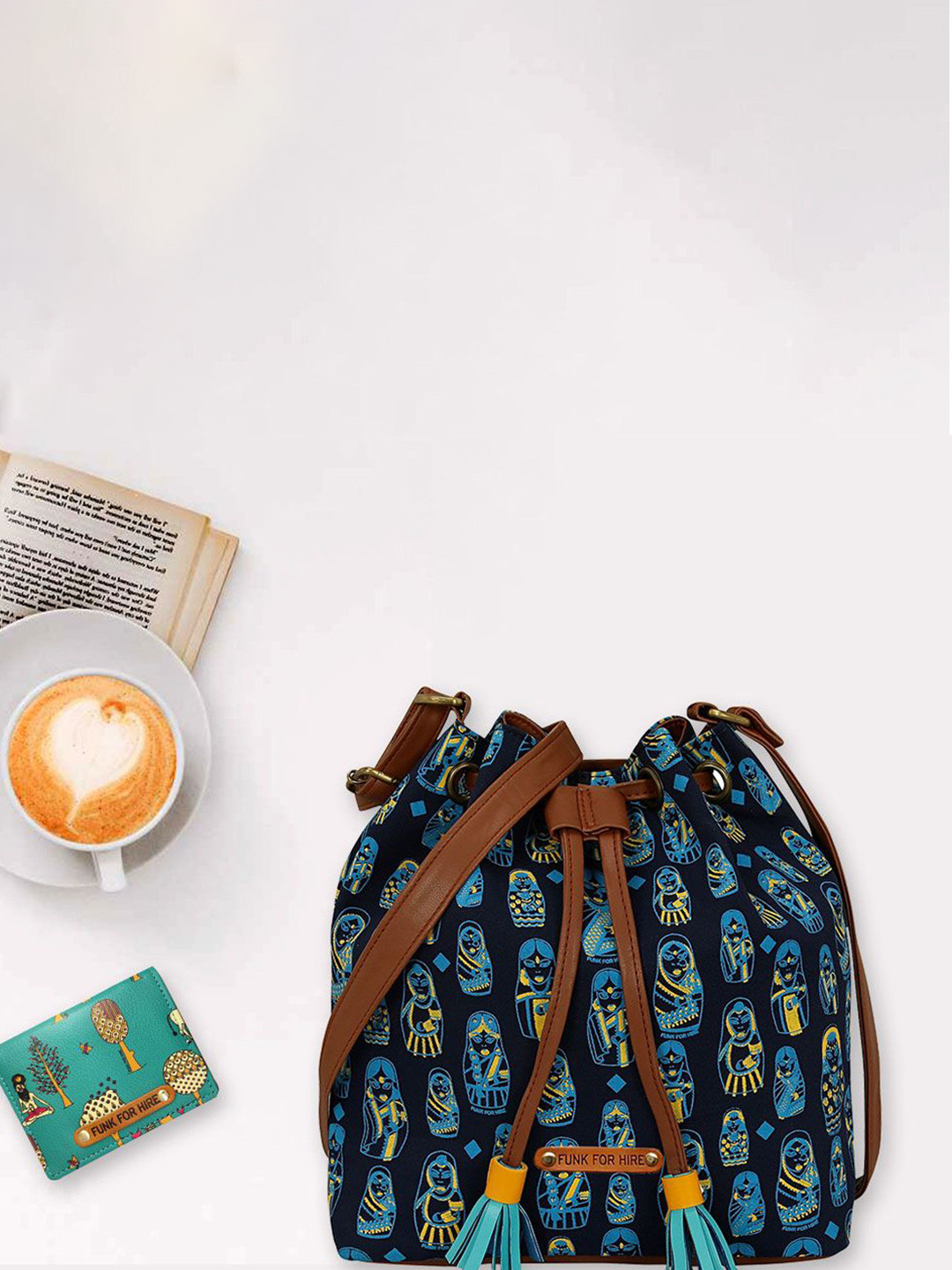 Funk For Hire Ethnic Motifs Printed Bucket Sling Bag with Fringed