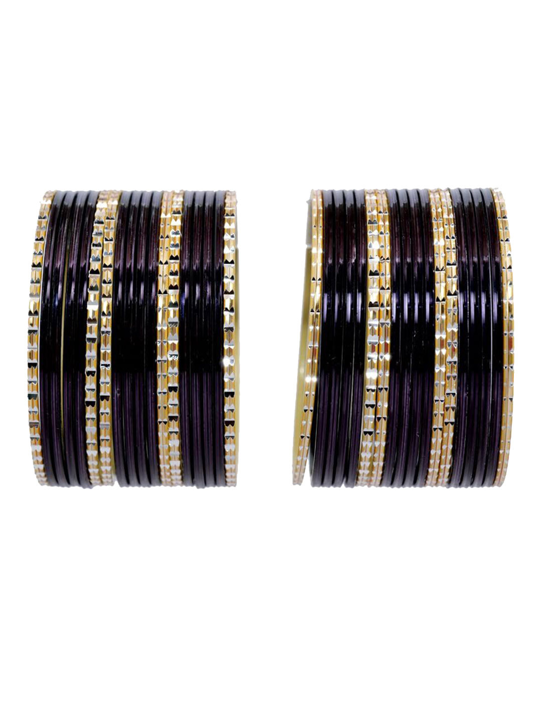 ZULKA Set Of 36 Metal With Cutting & Plane Bangles