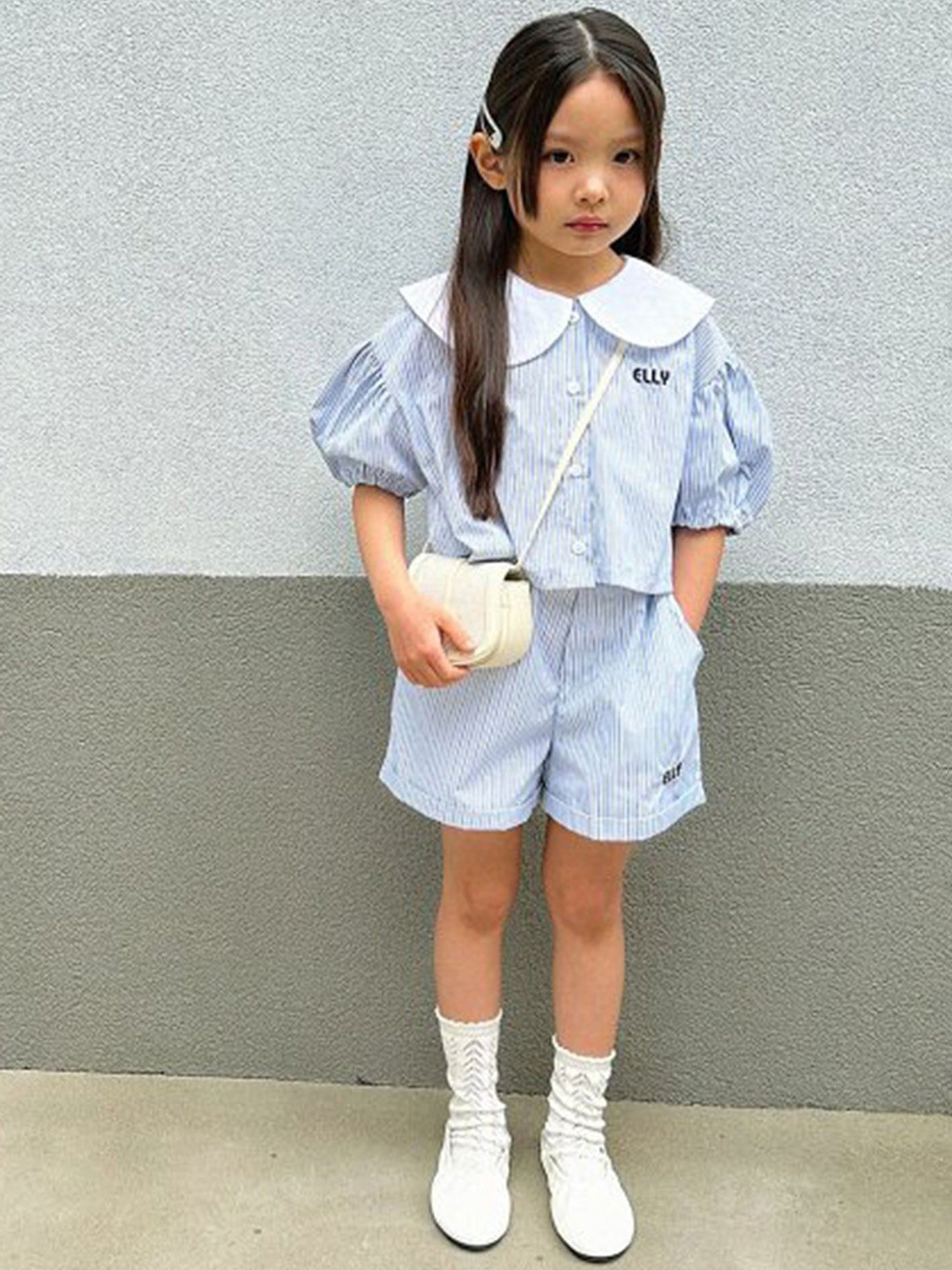 LULU & SKY Girls Striped Technology Shorts