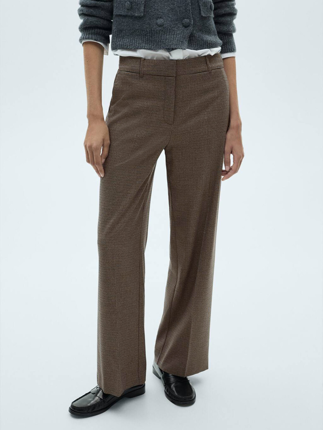 MANGO Women Houndstooth Trousers
