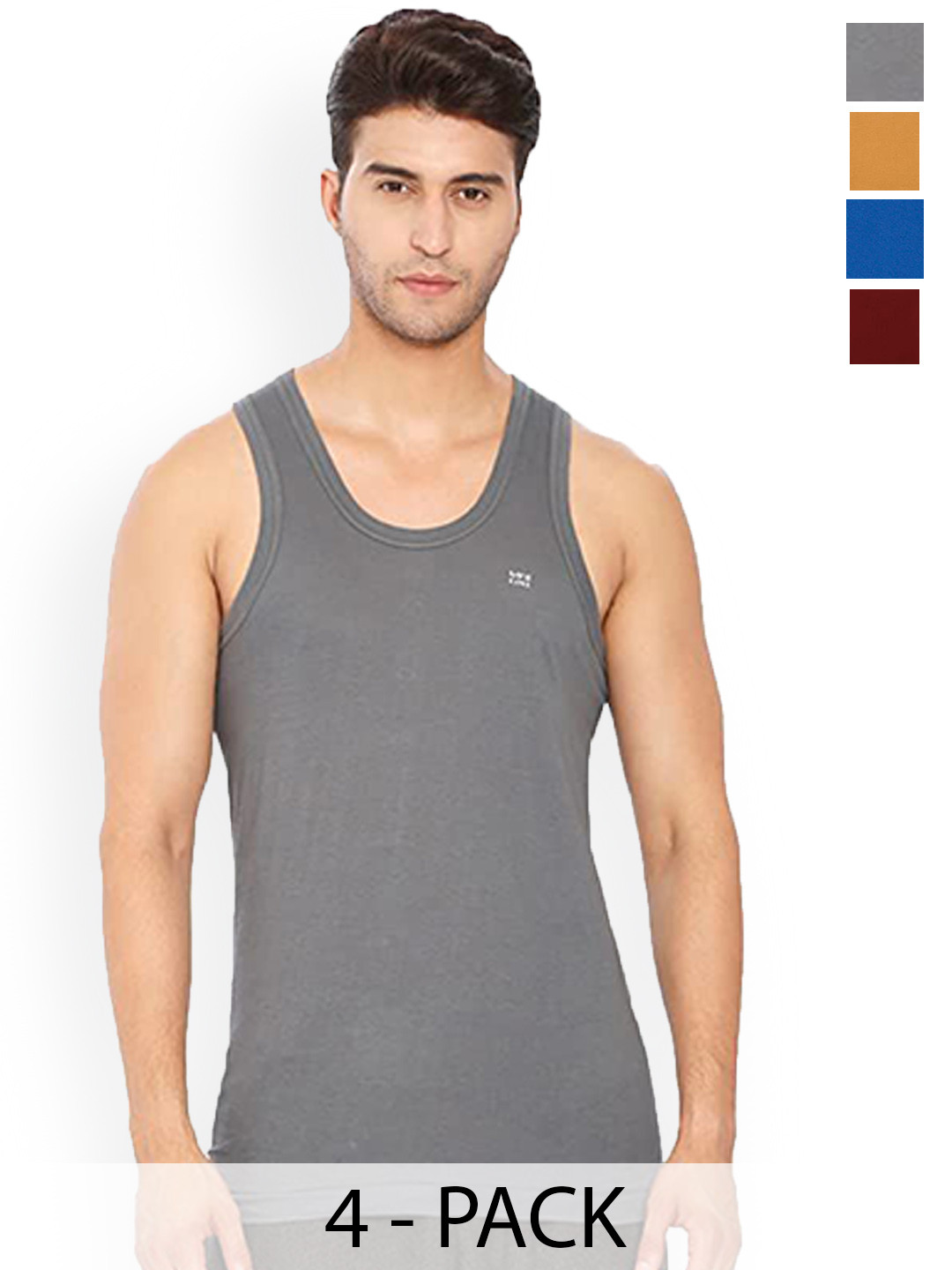 Lux Cozi Assorted Pure Cotton Basic Vests LUX_007_4C_COZI_FINE_VEST_RN_ASSORTED_80