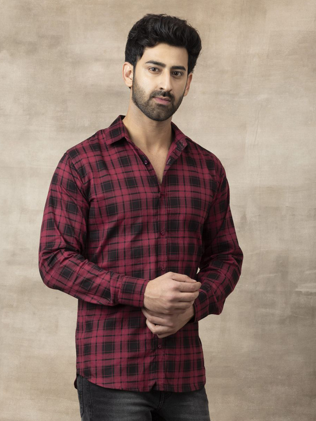 FILO HEVIS Men Tartan Checked Casual Shirt