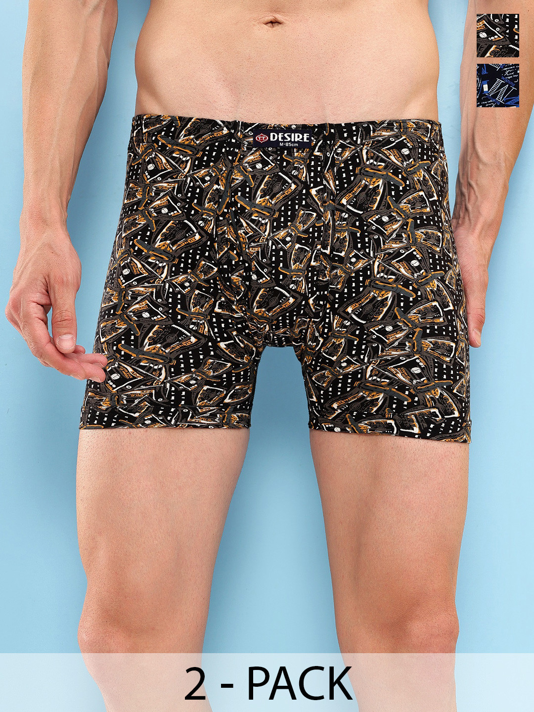 T.T. Pack Of 2 Assorted Trunks DES_PRNT_LNG_IE_PO2_DBRN-NVY_95