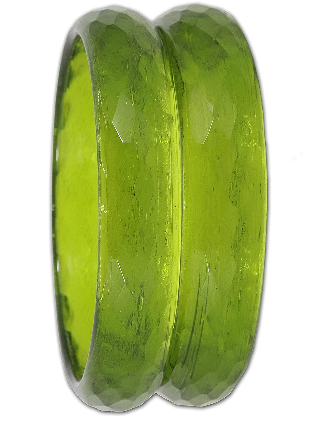 ZULKA Set Of 2 American Diamond Studded Glass Bangles